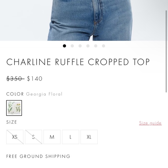 NWT Alice + Olivia Charline Ruffle Cropped Top, size Medium - Picture 2 of 3